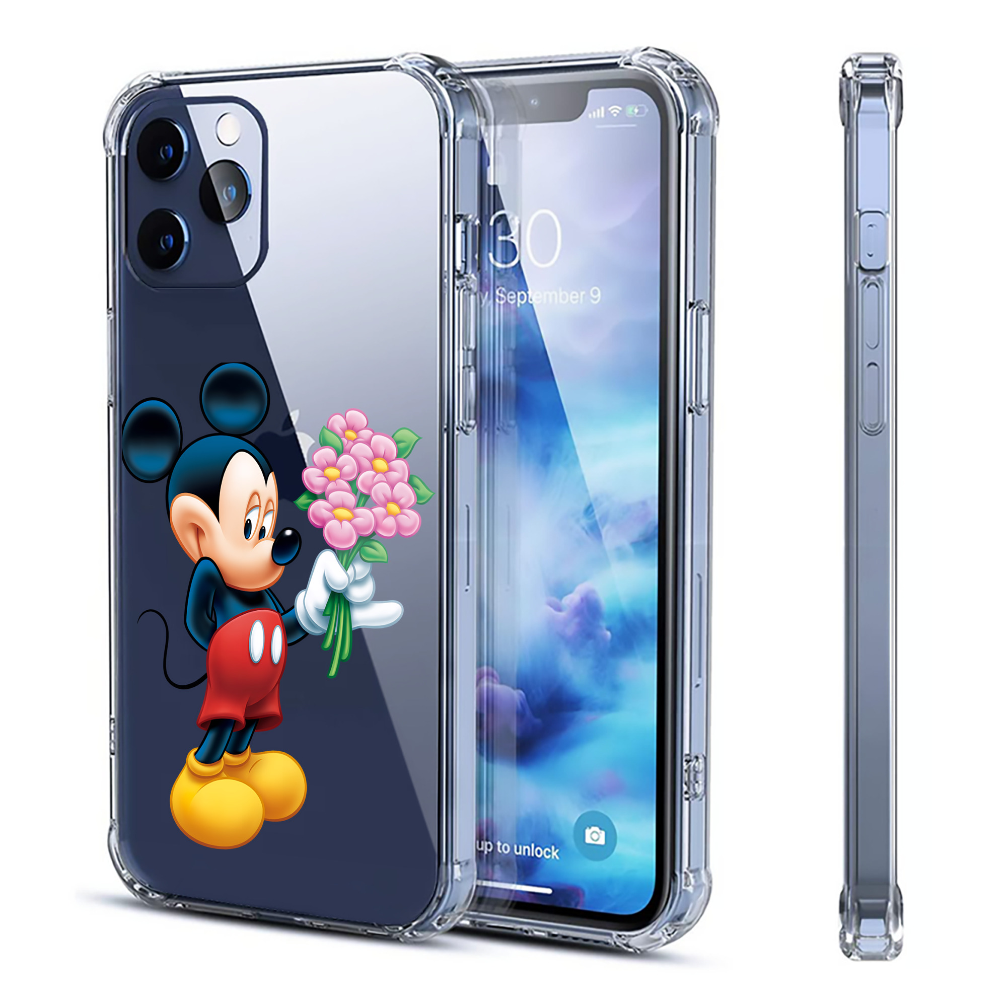 （画像用） ミッキーマウス Mickey Mouse 【iPhone 12シリーズ対応】透明スマホケース（クリアソフトケース）